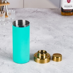 550ml Cylinder Golden Copper Plated Rubber Painting Cocktail Shaker