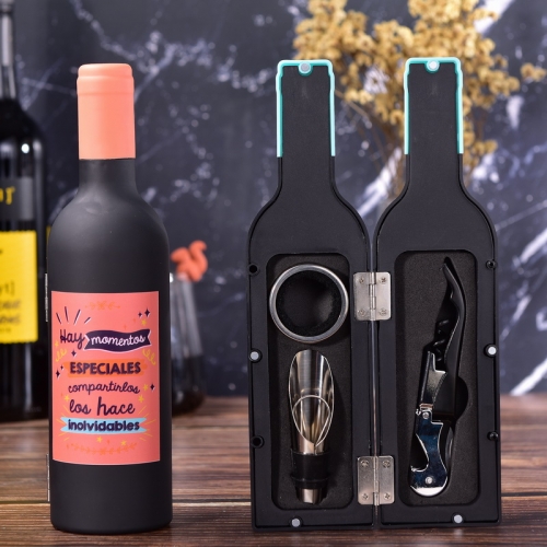 3-pc Wine Accessories Set Wine Bottle Set With Corkscrew Wine Drip Ring Wine Pourer