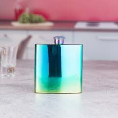 4oz Electroplated Stainless Steel Hip Flask