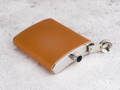 8oz PU Wrapped Hip Flask PU Leather Covered Hip Flask