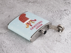 6oz Chirstmas Series PU Wrapped Hip Flasks