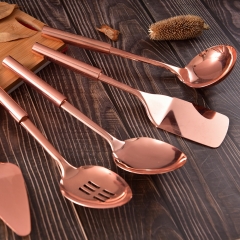 Copper Plated Stainless Steel Hollow Handle Kitchen Utensil Set