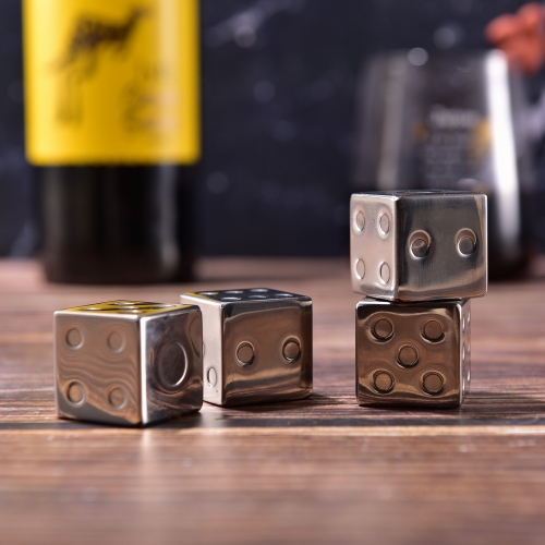 SS304 Dice Whiskey Stone Dice Shape Stainless Steel Whisky Stone