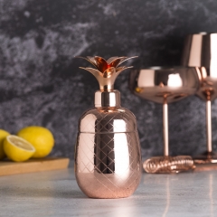 550ml Copper Plated Pineapple Cocktail Shaker Rose Gold
