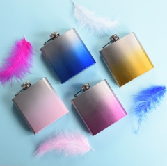 6oz Gradational Painted Hip Flask 1-color Painted Stainless Steel Hip Flask