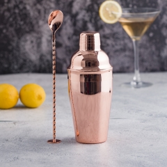 Copper Plated Cocktail Shaker Set Cocktail Shaker And Bar Spoon Set Barware Set