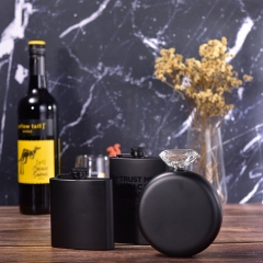 Matt Black Painted Hip Flasks Stainless Steel Hip Flask Set