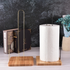 Wooden Bamboo Paper Towel Holder Kitchen Tissue Rack