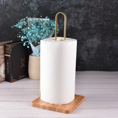 Wooden Bamboo Paper Towel Holder Kitchen Tissue Rack
