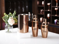 750ml Stainless Steel Copper Plated Cocktail Shaker With Sketch Logo