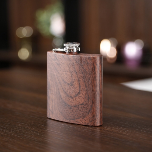 6oz Wooden Printed Hip Flask Wooden Stainless Steel Hip Flask