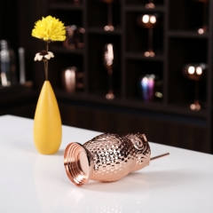500ml Owl Cup Copper Plated Stainless Steel Straw Cup Owl Shape Cup