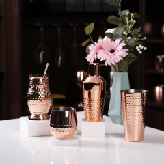 500ml Owl Cup Copper Plated Stainless Steel Straw Cup Owl Shape Cup