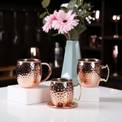 450ml Hammered Copper Electroplated Moscow Mule Mug Hammered Copper Mug