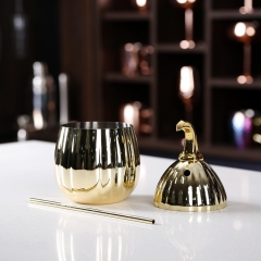 800ml Golden Pumpkin Tumbler Stainless Steel Pumpkin Drinking Cup Straw Cup