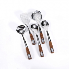 5-pc Wooden Pattern Kitchen Utensil Set Kitchen Utensils With Wooden Printed Handle