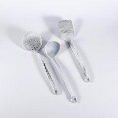 Silicone Kitchen Utensils With Marble Pattern And Holder