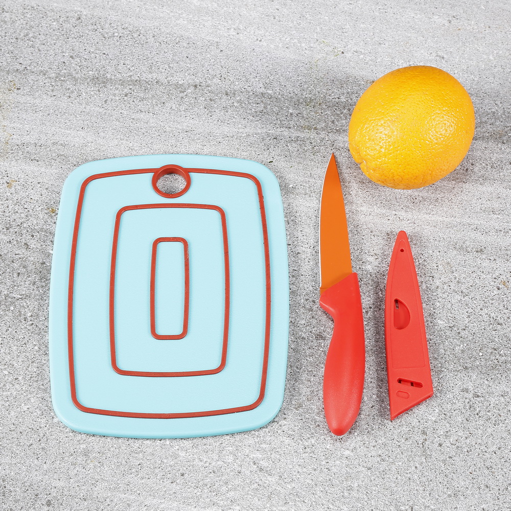 Nonstick Coating Paring Knife And Cutting Board Set 2pc Knife Set