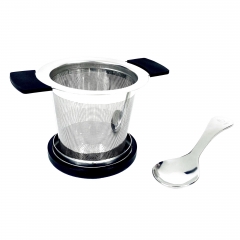 Stainless Steel Tea Infuser With Multi-functional Lid And Tea Spoon