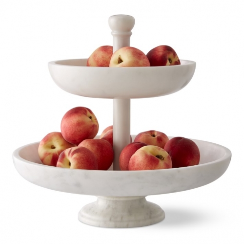 Marble Tiered Fruit Basket Cookie Dessert Stand