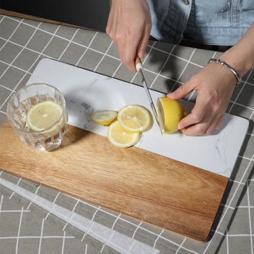 Rectangle Marble Acacia Cutting Board Acacia Wood Serving Board