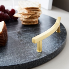 Decorative Marble Tray White Color Marble Serving Tray with Handle