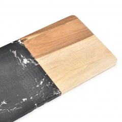 Black Marble and Acacia Cutting Board Wood and Marble Wood Cutting Board