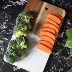 Rectangle Wood And Marble Cutting Board White Marble Cheese Board With Handle