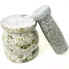 Green Marble Pestle and Mortar Kitchenware Masher