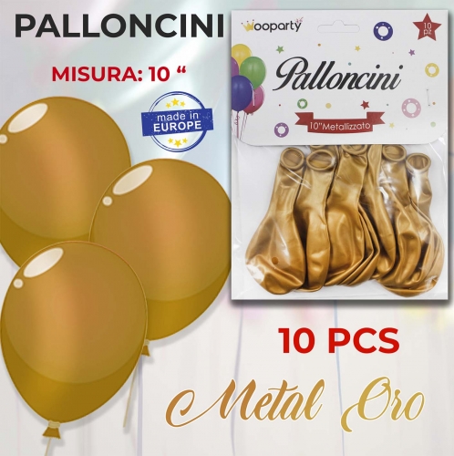 Palloncini 10'' oro metallizzato 10pezzi