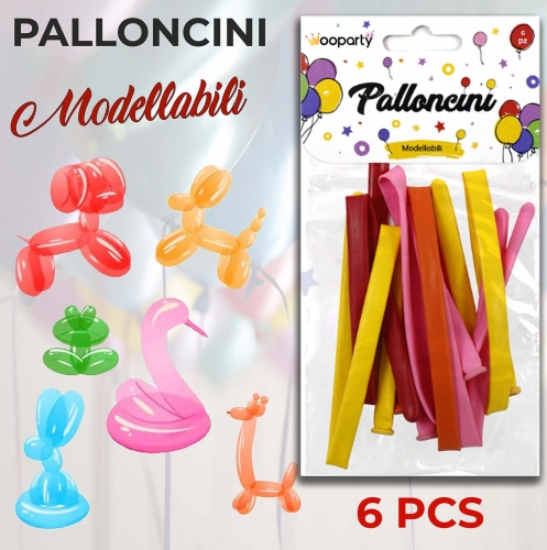 Palloncini modellabili multicolore 6 pezzi