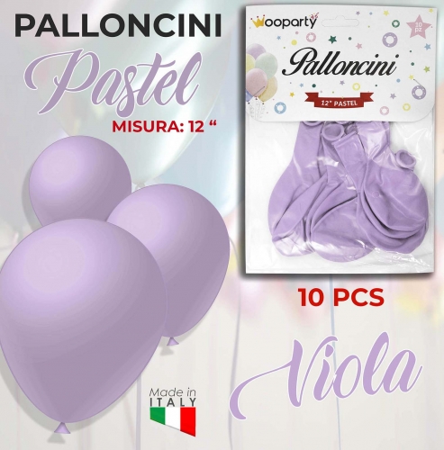 Palloncini viola pastel d.12 10 pezzi