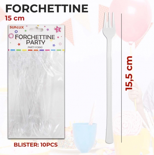 Forchettine plastica party 12 pezzi 15.5cm