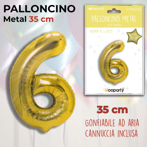 Palloncino oro metal 35cm n.6