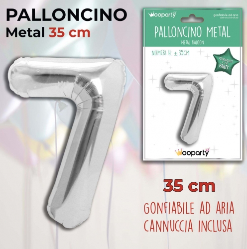 Palloncino argento metal 35cm n.7