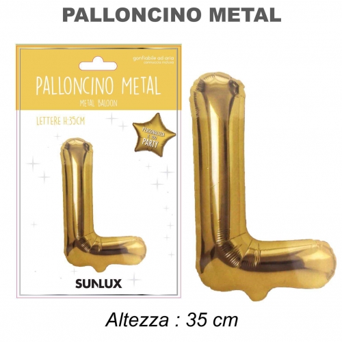 Palloncino oro metal 35cm lettera L