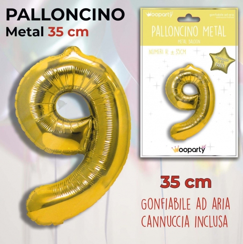 Palloncino oro metal 35cm n.9