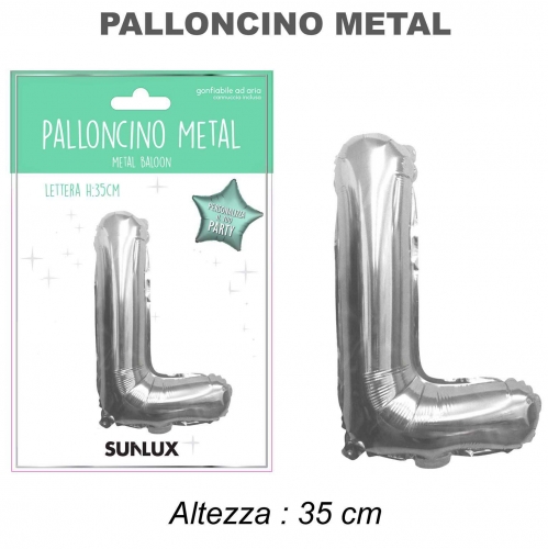 Palloncino argento metal 35cm lettera L