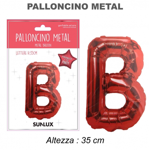Palloncino rosso metal 35cm lettera B