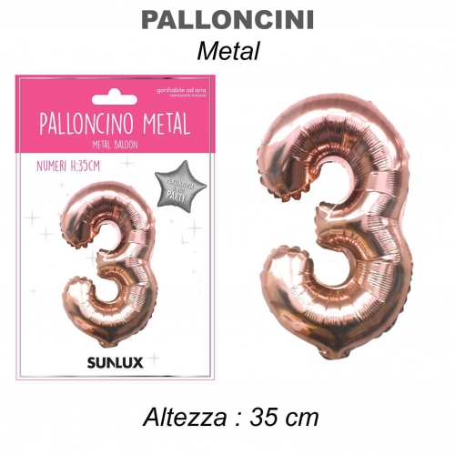Palloncino rose gold metal 35cm n.3
