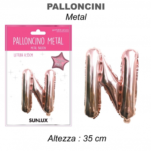 Palloncino rose gold metal 35cm lettera N