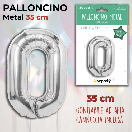 Palloncino argento metal 35cm n.0