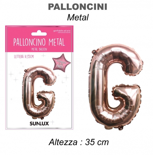 Palloncino rose gold metal 35cm lettera G