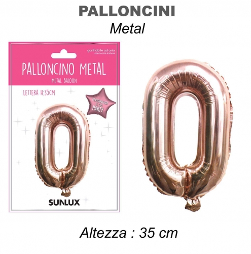 Palloncino rose gold metal 35cm lettera O