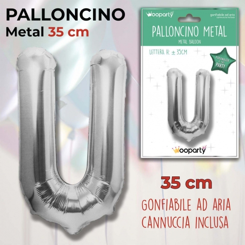 Palloncino argento metal 35cm lettera U