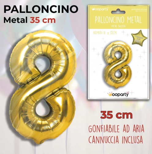 Palloncino oro metal 35cm n.8
