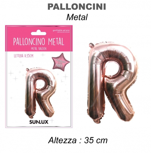 Palloncino rose gold metal 35cm lettera R
