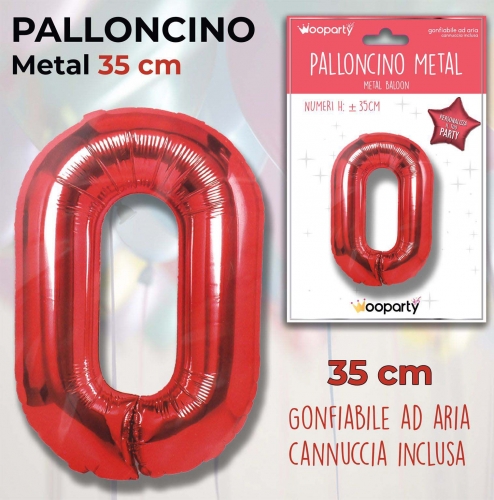 Palloncino rosso metal 35cm n.0