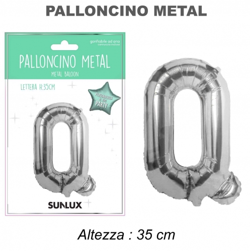Palloncino argento metal 35cm lettera Q