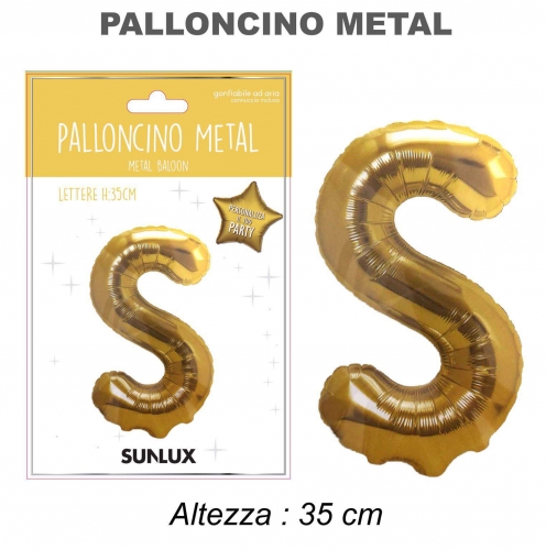 Palloncino oro metal 35cm lettera S